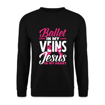 Süßes Ballerina Ballettänzerin Geschenk - Unisex Pullover - Schwarz - Vorne - Alina (178cm) & Michal (187cm)