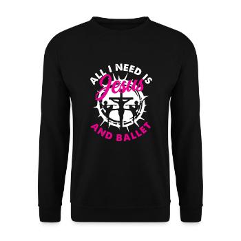 Süßes Ballerina Ballettänzerin Geschenk - Unisex Pullover - Schwarz - Vorne - Alina (178cm) & Michal (187cm)