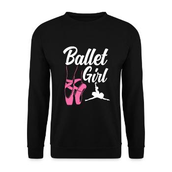 Süßes Ballerina Ballettänzerin Geschenk - Unisex Pullover - Schwarz - Vorne - Alina (178cm) & Michal (187cm)