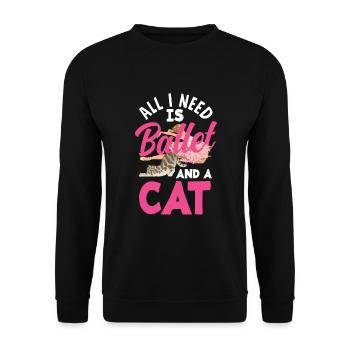 Süßes Ballerina Ballettänzerin Geschenk - Unisex Pullover - Schwarz - Vorne - Alina (178cm) & Michal (187cm)