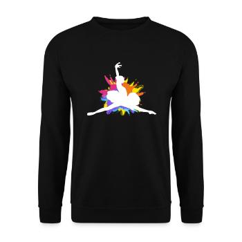 Süßes Ballerina Ballettänzerin Geschenk - Unisex Pullover - Schwarz - Vorne - Alina (178cm) & Michal (187cm)