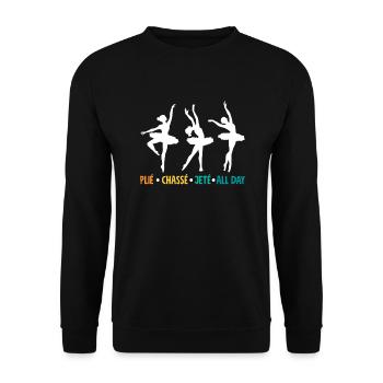 Süßes Ballerina Ballettänzerin Geschenk - Unisex Pullover - Schwarz - Vorne - Alina (178cm) & Michal (187cm)