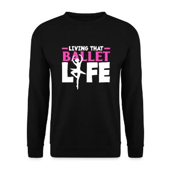 Süßes Ballerina Ballettänzerin Geschenk - Unisex Pullover - Schwarz - Vorne - Alina (178cm) & Michal (187cm)
