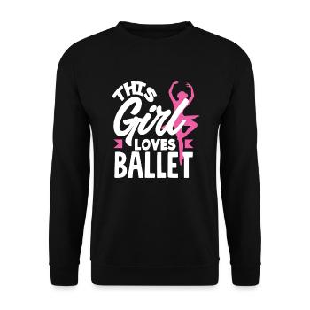 Süßes Ballerina Ballettänzerin Geschenk - Unisex Pullover - Schwarz - Vorne - Alina (178cm) & Michal (187cm)