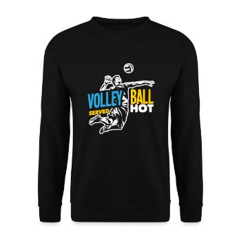 Lustiges Volleyball Geschenk - Unisex Pullover - Schwarz - Vorne - Alina (178cm) & Michal (187cm)