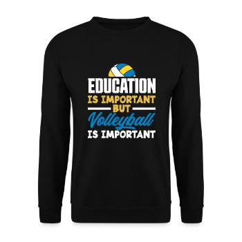 Lustiges Volleyball Geschenk - Unisex Pullover - Schwarz - Vorne - Alina (178cm) & Michal (187cm)