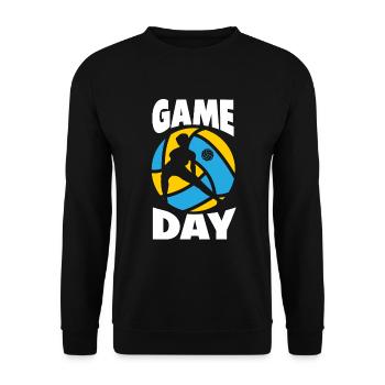 Lustiges Volleyball Geschenk - Unisex Pullover - Schwarz - Vorne - Alina (178cm) & Michal (187cm)