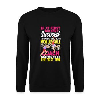 Lustiges Volleyball Geschenk - Unisex Pullover - Schwarz - Vorne - Alina (178cm) & Michal (187cm)