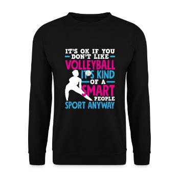 Lustiges Volleyball Geschenk - Unisex Pullover - Schwarz - Vorne - Alina (178cm) & Michal (187cm)