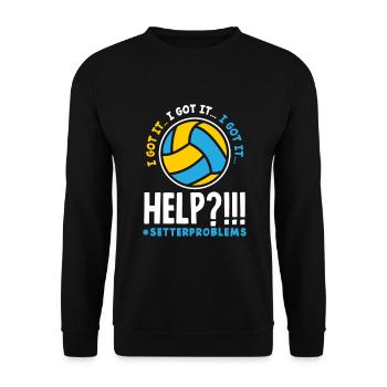 Lustiges Volleyball Geschenk - Unisex Pullover - Schwarz - Vorne - Alina (178cm) & Michal (187cm)