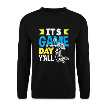 Lustiges Volleyball Geschenk - Unisex Pullover - Schwarz - Vorne - Alina (178cm) & Michal (187cm)