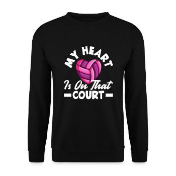 Lustiges Volleyball Geschenk - Unisex Pullover - Schwarz - Vorne - Alina (178cm) & Michal (187cm)