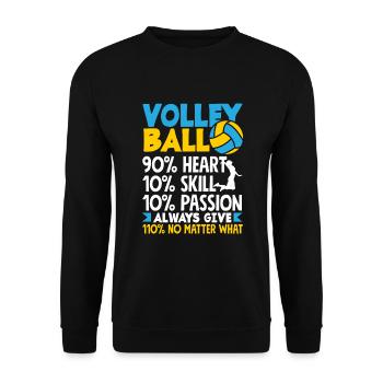 Lustiges Volleyball Geschenk - Unisex Pullover - Schwarz - Vorne - Alina (178cm) & Michal (187cm)