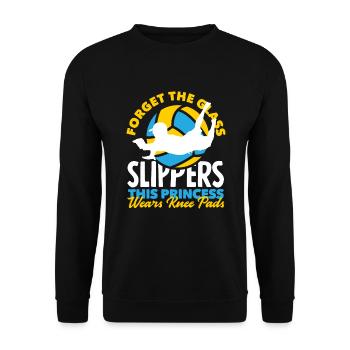 Lustiges Volleyball Geschenk - Unisex Pullover - Schwarz - Vorne - Alina (178cm) & Michal (187cm)