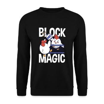 Lustiges Volleyball Geschenk - Unisex Pullover - Schwarz - Vorne - Alina (178cm) & Michal (187cm)