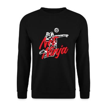 Lustiges Volleyball Geschenk - Unisex Pullover - Schwarz - Vorne - Alina (178cm) & Michal (187cm)
