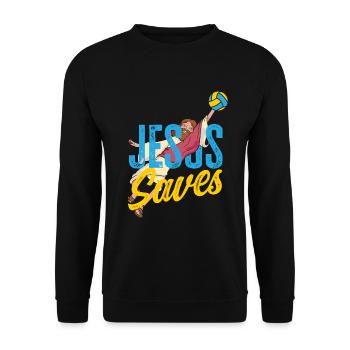 Lustiges Volleyball Geschenk - Unisex Pullover - Schwarz - Vorne - Alina (178cm) & Michal (187cm)