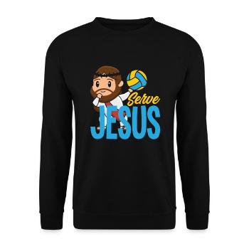Lustiges Volleyball Geschenk - Unisex Pullover - Schwarz - Vorne - Alina (178cm) & Michal (187cm)
