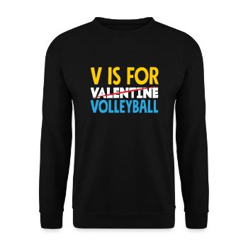 Lustiges Volleyball Geschenk - Unisex Pullover - Schwarz - Vorne - Alina (178cm) & Michal (187cm)