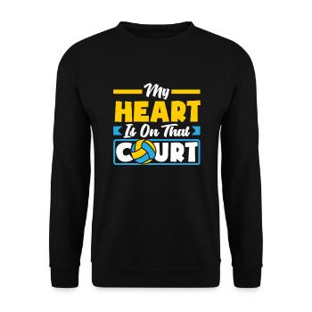 Lustiges Volleyball Geschenk - Unisex Pullover - Schwarz - Vorne - Alina (178cm) & Michal (187cm)