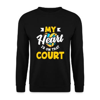 Lustiges Volleyball Geschenk - Unisex Pullover - Schwarz - Vorne - Alina (178cm) & Michal (187cm)