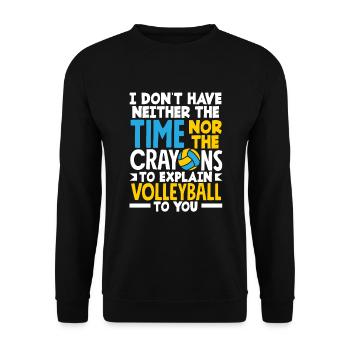 Lustiges Volleyball Geschenk - Unisex Pullover - Schwarz - Vorne - Alina (178cm) & Michal (187cm)