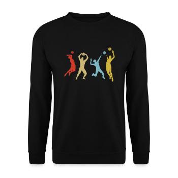 Lustiges Volleyball Geschenk - Unisex Pullover - Schwarz - Vorne - Alina (178cm) & Michal (187cm)