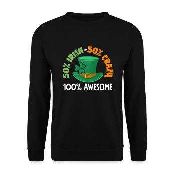 Funny Irishman Ireland Gift - Unisex Sweatshirt - black - Front - Alina (178cm) & Michal (187cm)
