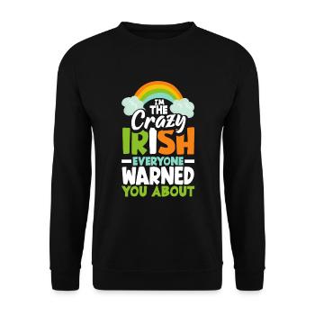 Funny Irishman Ireland Gift - Unisex Sweatshirt - black - Front - Alina (178cm) & Michal (187cm)