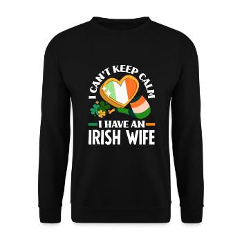 Funny Irishman Ireland Gift - Unisex Sweatshirt - black - Front - Alina (178cm) & Michal (187cm)