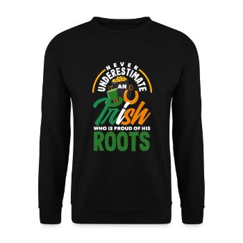 Funny Irishman Ireland Gift - Unisex Sweatshirt - black - Front - Alina (178cm) & Michal (187cm)