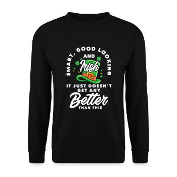 Funny Irishman Ireland Gift - Unisex Sweatshirt - black - Front - Alina (178cm) & Michal (187cm)
