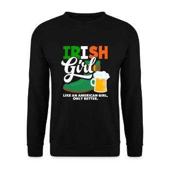 Funny Irishman Ireland Gift - Unisex Sweatshirt - black - Front - Alina (178cm) & Michal (187cm)