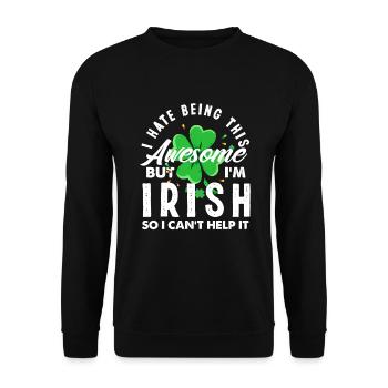 Funny Irishman Ireland Gift - Unisex Sweatshirt - black - Front - Alina (178cm) & Michal (187cm)