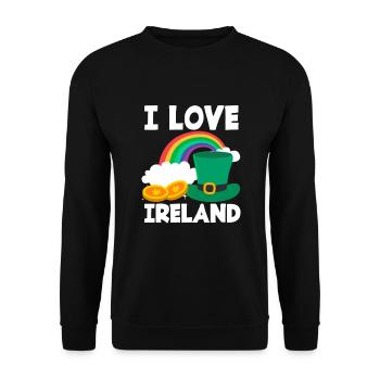Funny Irish Ireland Gift - Unisex Sweatshirt - black - Front - Alina (178cm) & Michal (187cm)