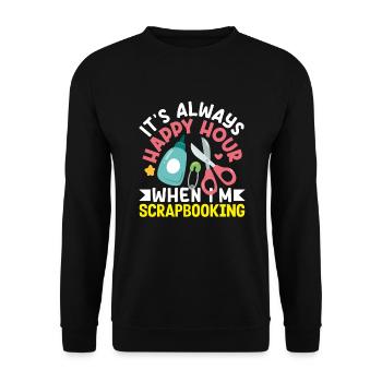 Erinnerungsbuch Scrapbook Sammelalbum Einklebebuch - Unisex Pullover - Schwarz - Vorne - Alina (178cm) & Michal (187cm)