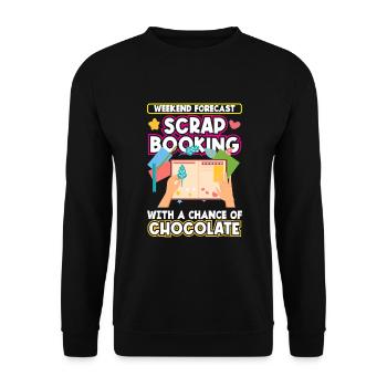 Erinnerungsbuch Scrapbook Sammelalbum Einklebebuch - Unisex Pullover - Schwarz - Vorne - Alina (178cm) & Michal (187cm)