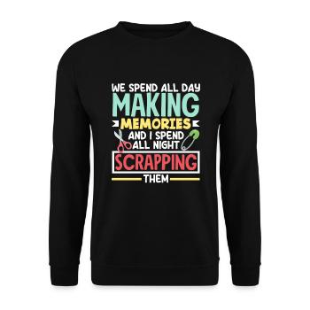 Memory Book, Scrapbook, Scrapbook, Scrapbook, Scrapbook - Unisex Sweatshirt - black - Front - Alina (178cm) & Michal (187cm)