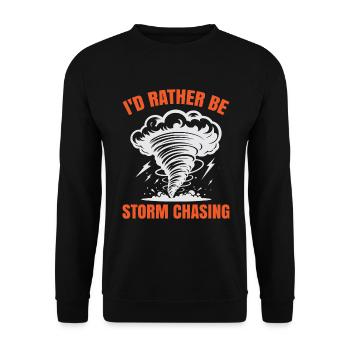 Je préférerais être Storm Chasing Tornado Hurricane - Sweat-shirt Unisexe - noir - Devant - Alina (178cm) & Michal (187cm)
