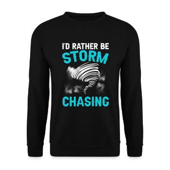 Je préférerais être Storm Chasing Tornado Hurricane - Sweat-shirt Unisexe - noir - Devant - Alina (178cm) & Michal (187cm)