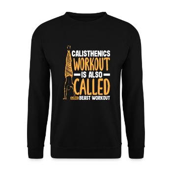 Calisthenics Training Fitness Workout - Unisex Sweatshirt - black - Front - Alina (178cm) & Michal (187cm)