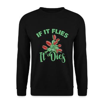 When it flies, it dies carnivorous - Unisex Sweatshirt - black - Front - Alina (178cm) & Michal (187cm)