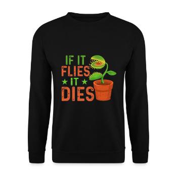 When it flies, it dies carnivorous - Unisex Sweatshirt - black - Front - Alina (178cm) & Michal (187cm)