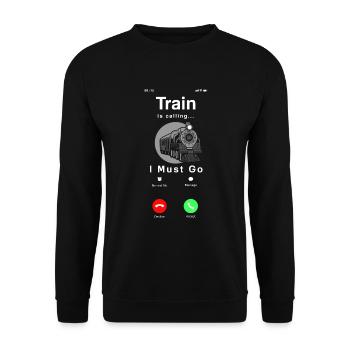Drôle de Train amant Trains Locomotive cadeau - Sweat-shirt Unisexe - noir - Devant - Alina (178cm) & Michal (187cm)
