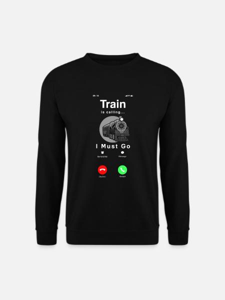 Drôle de Train amant Trains Locomotive cadeau - Sweat-shirt Unisexe - noir