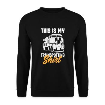 Drôle de Train amant Trains Locomotive cadeau - Sweat-shirt Unisexe - noir - Devant - Alina (178cm) & Michal (187cm)
