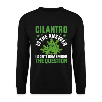 La coriandre est la réponse Design unique - Sweat-shirt Unisexe - noir - Devant - Alina (178cm) & Michal (187cm)