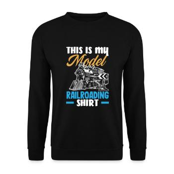 Drôle de Train amant Trains Locomotive cadeau - Sweat-shirt Unisexe - noir - Devant - Alina (178cm) & Michal (187cm)