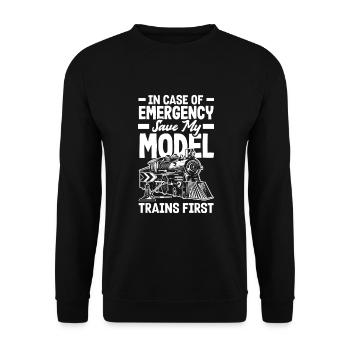 Drôle de Train amant Trains Locomotive cadeau - Sweat-shirt Unisexe - noir - Devant - Alina (178cm) & Michal (187cm)
