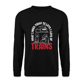 Funny Train Lover Trains Locomotive Gift - Unisex Sweatshirt - black - Front - Alina (178cm) & Michal (187cm)